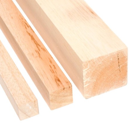Liston cuadrado madera Balsa 100cm (2x2mm) - MANUALIDADES TRASGU