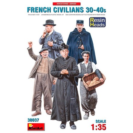 MiniArt Figuras French 30-40s Resin Heads 1/35