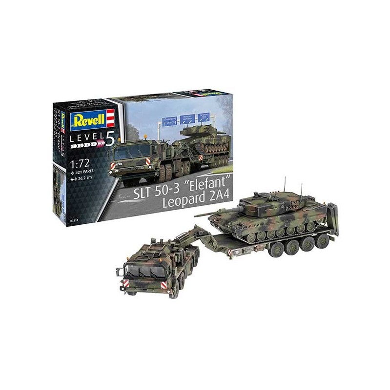 Revell Maqueta Vehículo SLT50-3 Elefant y Tanque Leopard 2A4 1:72