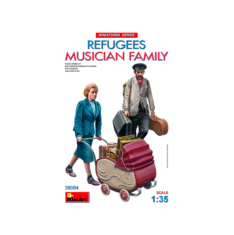 Miniart Figures Refugees. Musician Family 1/35