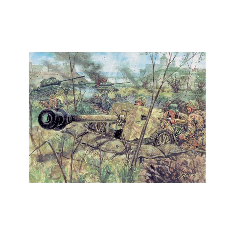 Italeri Fig. Soldados Germ. PAK 40 AT Gun & crew (WWII) 1:72